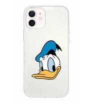 Apple iPhone 12 Mini Uyumlu Kapak Donald Duck Tasarımlı Şeffaf Silikon Kılıf