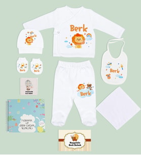 BK Kids Kişiye Özel Beyaz Hastane Çıkışı, Anne-Bebek Günlüğü, Yeni Doğan Bebek Giyim Hediyesi, 9 Parça Bebek Hediye Seti-4