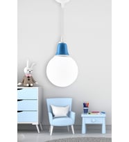 DEDE TEKLİ COLORES  SARKIT AVİZE MAVİ SERAMİKLİ DEKORATİF AYDINLATMA