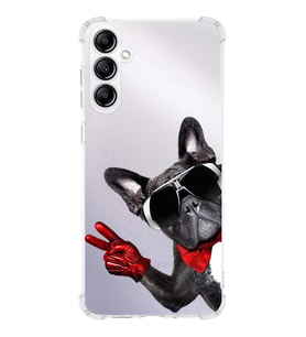 PrintiFy Samsung Galaxy A14 Uyumlu Köpek 2 Baskılı Şeffaf Köşe Korumalı Antişok Kılıf