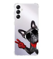 PrintiFy Samsung Galaxy A14 Uyumlu Köpek 2 Baskılı Şeffaf Köşe Korumalı Antişok Kılıf
