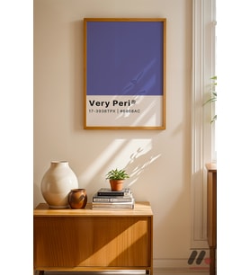 Very Peri Renk Posteri, Ahşap Çerçeveli Duvar Tablosu - Modern Ev Dekorasyonu