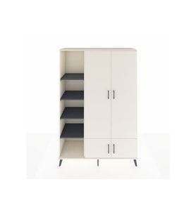 Hyperion Dolap 6 Raflı 4 Kapaklı Tek Askılı 132x44x195 Aytaşı-Aytaşı/Antrasit