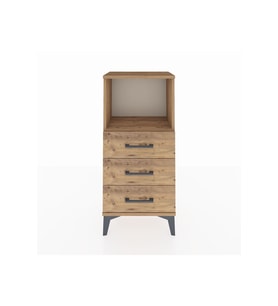 Arges Komodin Tek Raflı 3 Çekmeceli 44x30x96 Çam-Çam