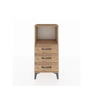 Arges Komodin Tek Raflı 3 Çekmeceli 44x30x96 Çam-Çam