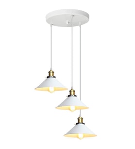 RİOLİGHT VİNTAGE2,RETRO,RUSTİK BEYAZ 3XE27 DUYLU METAL SARKIT AVİZE TABAN ÇAPI:30CM