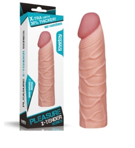 X-LARGE 3 CM Dolgulu Realistik Penis Kılıfı Uzatmalı
