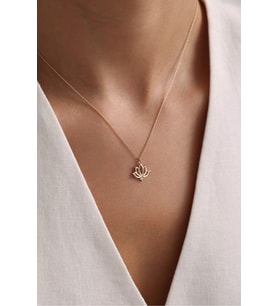 Taşlı Lotus Shine Kolye