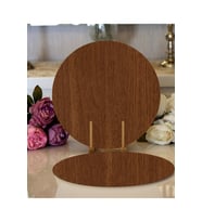 6'lı Ahşap Supla Levha, 25cm, Ceviz MDF, Yuvarlak, Servis Altı Set