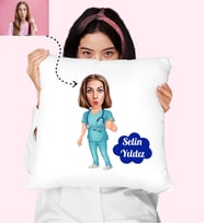 Karikatürlü Doktor Kişiye Özel Yastık