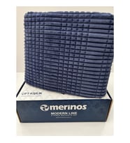 Merinos Modern Line 3 Parça Battaniye Seti - Ekru (Lacivert)