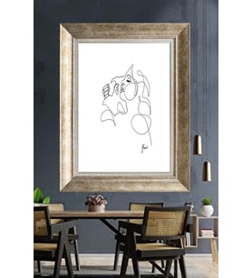 GÜMÜŞ ÇERÇEVELİ PASPARTULU TABLO C674