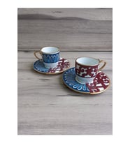 Olıvıa-2 Kişilik Çift Desenli Kahve Fincanı Seti