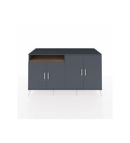 Kronos Konsol 4 Raflı 4 Kapaklı 176x59x99 Antrasit-Antrasit/Çam