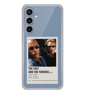 Samsung Galaxy S23 FE Uyumlu Hızlı ve Öfkeli Minimalist Poster Desenli Şeffaf Telefon Kılıfı