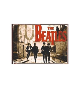 The Beatles Retro Ahşap Tablo - Müzik Efsanesi ve Nostalji Temalı Tasarım