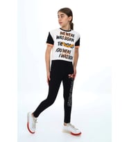 Kız Çocuk Taytlı-Crop-Bloklu-Alt-Üst Takım 9-14 Yaş 8006 EFTELYA (Beyaz)