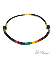 Handcraftedbyoz, Kadın, Etnik, Bohem, El yapımı, Siyah, Rainbow Kolye