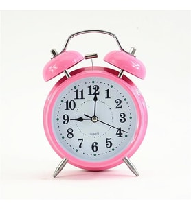 Metal Işıklı Masa Üstü Çalar Saat (Pembe)