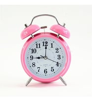 Metal Işıklı Masa Üstü Çalar Saat (Pembe)