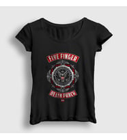 Presmono Kadın Siyah Usa Five Finger Death Punch T-Shirt 63190tt