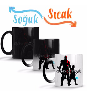 Kratos e Atreus Sihirli Kupa Bardak Porselen