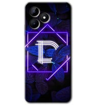 Realme C53 Kılıf HD Desen Baskılı Kılıf - Dark Neon Yaprak D Harfi