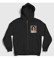 Presmono Unisex Siyah Poster V2 Kim Sejeong Fermuarlı Kapüşonlu Sweatshirt 524418tt