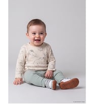 LCW baby Bej Desenli Erkek Bebek Tişört Ve Tayt