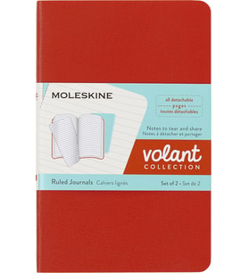 Moleskine Çizgili Volant Not Defteri 2'Li Set Cep Boy Turuncu + Aqua Mavi (Turkuaz)