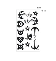 Korsan - Çapa Minimal Sevgili Kombini Çift Bilek Geçici Dövme Tattoo