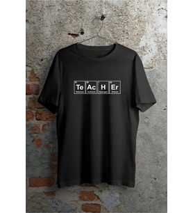 24 Kasım Kimya Öğretmeni Hediyesi Baskılı Bisiklet Yaka T-shirt - Beyaz