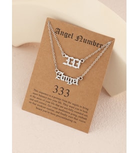 Gümüş  Çift Zincir Melek Sayısı 333 Angel Kolye