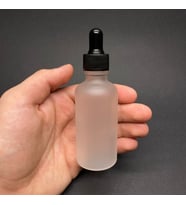 50 Ml Siyah Plastik Kapaklı Buzlu Cam Damlalıklı Şişe  , 50Cc Damlalıklı Buzlu Cam Şişe x 6 Adet (Beyaz - Buz)