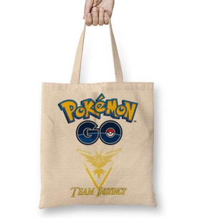 Pokemon Go Team İnstinct Bez Çanta Uzun Saplı