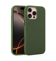 iPhone 16 Pro Max Kılıf M-Safe Şarj Özellikli Kumaş Tasarımlı Miami Sert PC Kılıf