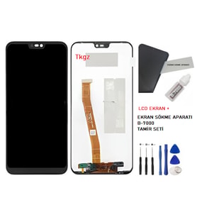 Tkgz P20 Lite Uyumlu Lcd Ekran Dokunmatik Servis + B-7000 + TAMİR SETİ