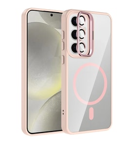 Pilelistore   Samsung Galaxy S24 FE Remim Lensli Magsafe Standlı Kapak - Pembe