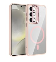 Pilelistore   Samsung Galaxy S24 FE Remim Lensli Magsafe Standlı Kapak - Pembe