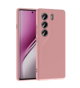 Tecno Camon 40 4G Kılıf Lansman Tasarım İç Yüzeyi Kadife Silikon (Pembe)
