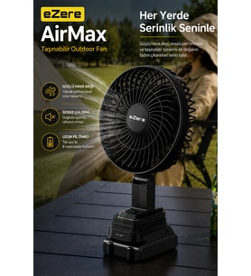 Ezere AirMax Şarjlı Taşınabilir Outdoor Fan Vantilatör ST-7997