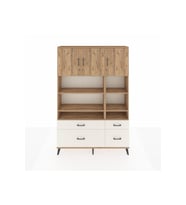 Arges Dolap 10 Raflı 4 Çekmeceli 3 Kapaklı 132x30x195 Çam-Çam/Aytaşı