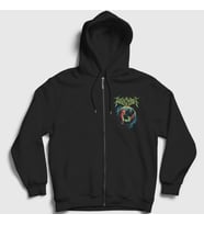 Presmono Unisex Siyah Teratogenesis Revocation Fermuarlı Kapüşonlu Sweatshirt 540231tt