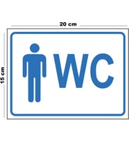 Metal Erkek Wc 15cm x 20cm Uyarı Levhası Yönlendirme Tabelası