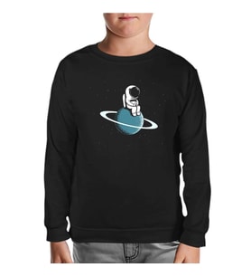 On the Saturn Siyah Çocuk Sweatshirt