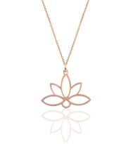 Papatya Silver 925 Ayar Rose Altın Kaplama Gümüş Lotus Çiçeği Kolye