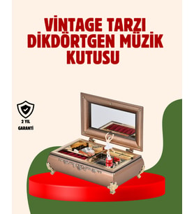 Piyano Şeklinde Balerinli Müzik Kutusu Takı Bölmeli Şık Model