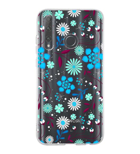 Huawei Honor 20 Lite Uyumlu Kapak Flowers Tasarımlı Şeffaf Silikon Kılıf