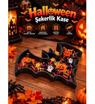 Halloween Cadılar Bayramı Dekoratif Yarasa Şekerlik Kase Masa Üstü Dekor