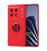 Microsonic OnePlus 10 Pro Kılıf Kickstand Ring Holder Kırmızı